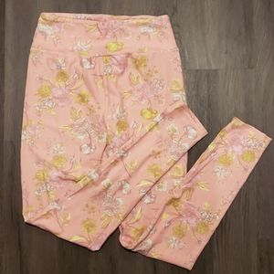 LuLaRoe LLR OS Leggings Pink Floral
